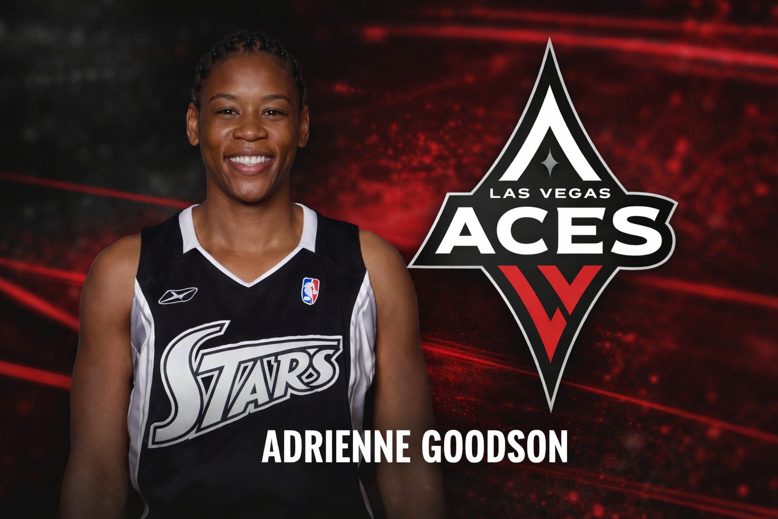 Adrienne Goodson, an early franchise standout for the Utah Starzz and San Antonio Silver Stars, during her WNBA career.