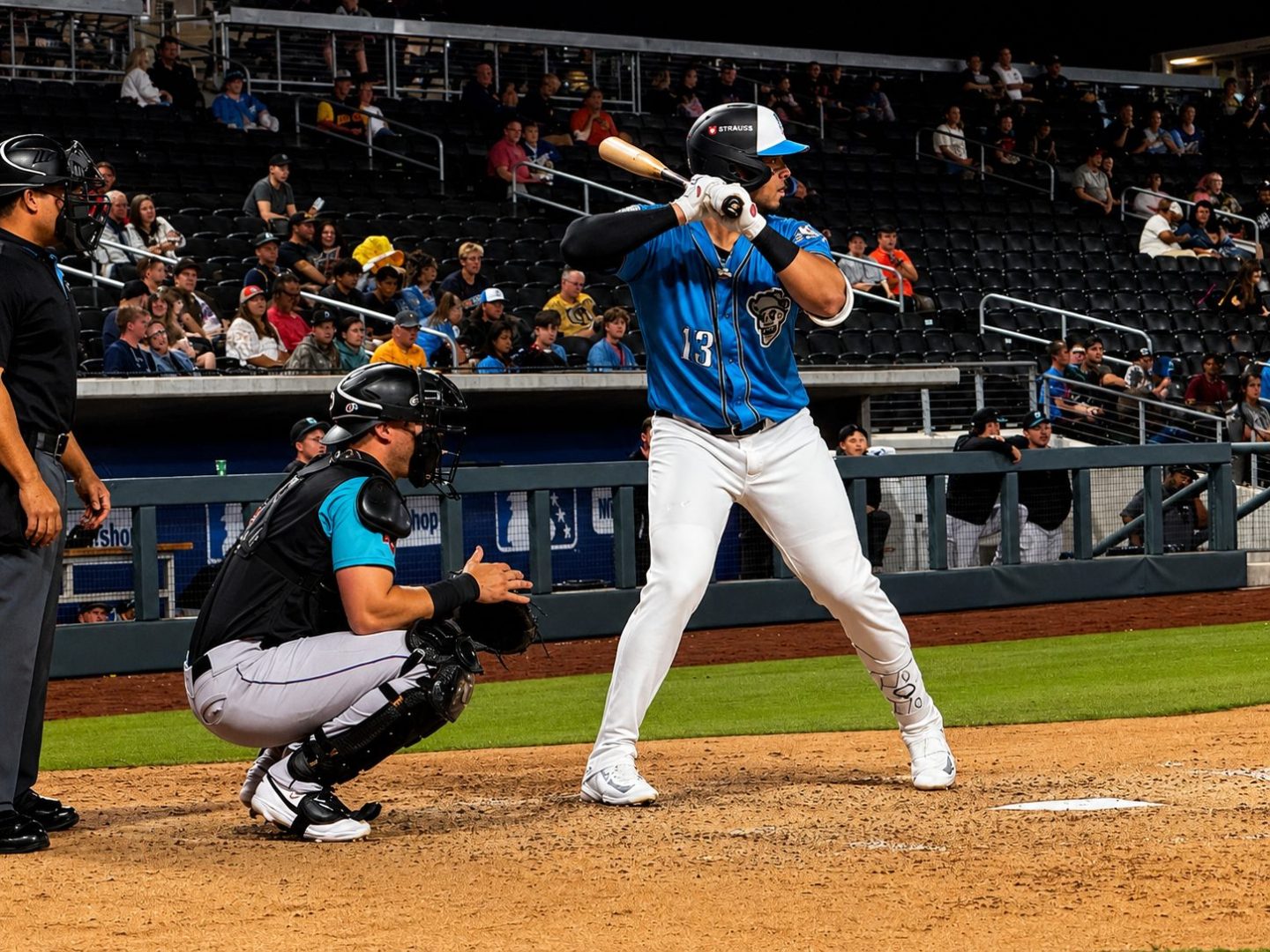 Joey Meneses batting for the Las Vegas Aviators during a 2026 Pacific Coast League game.