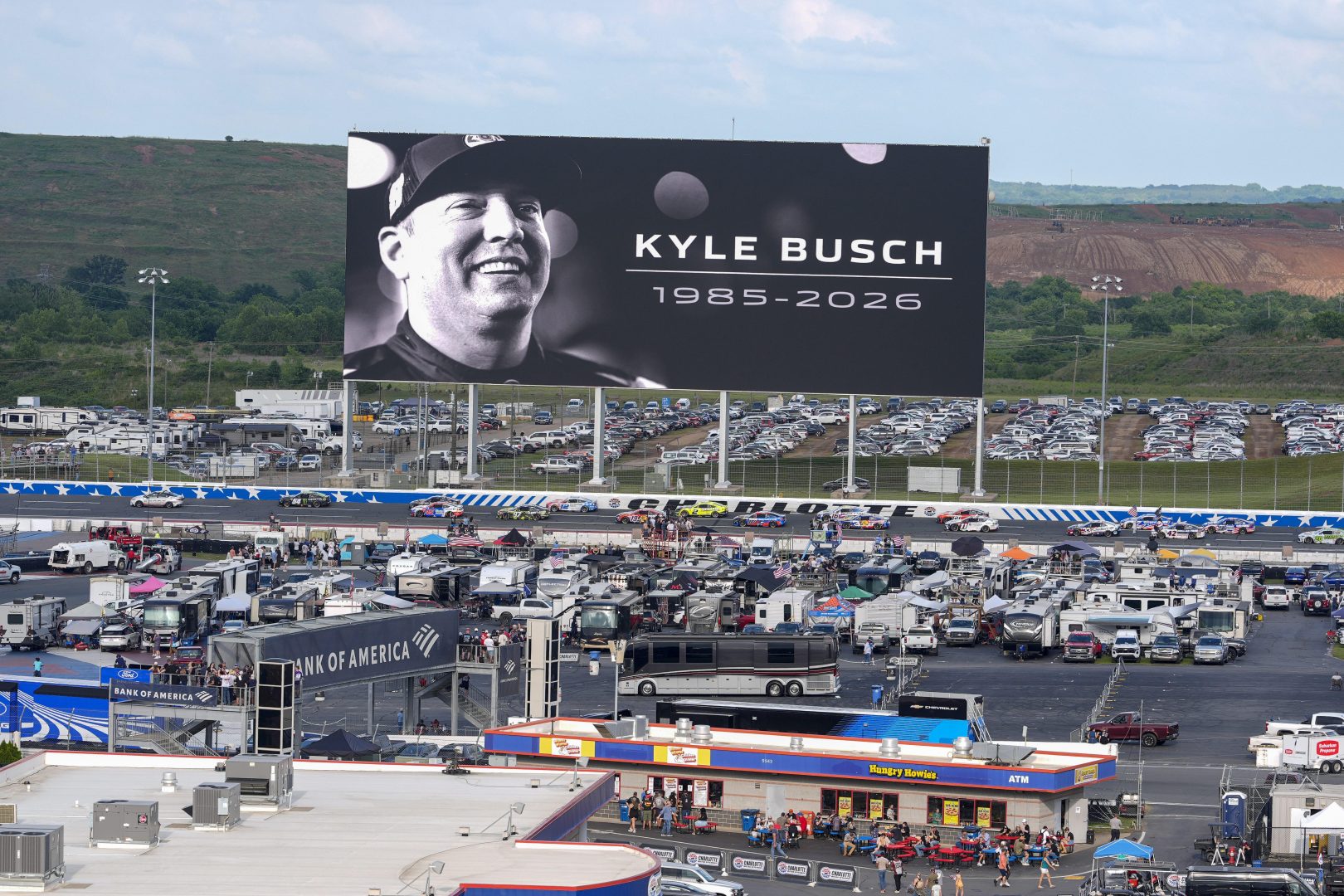 drivers drive a lap in honor of deceased driver Kyle Busch