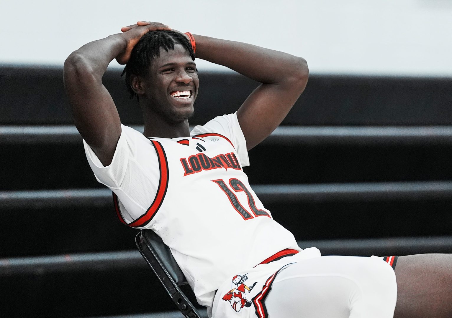 Louisville freshman forward Mouhamed Camara during the Cardinals' media day