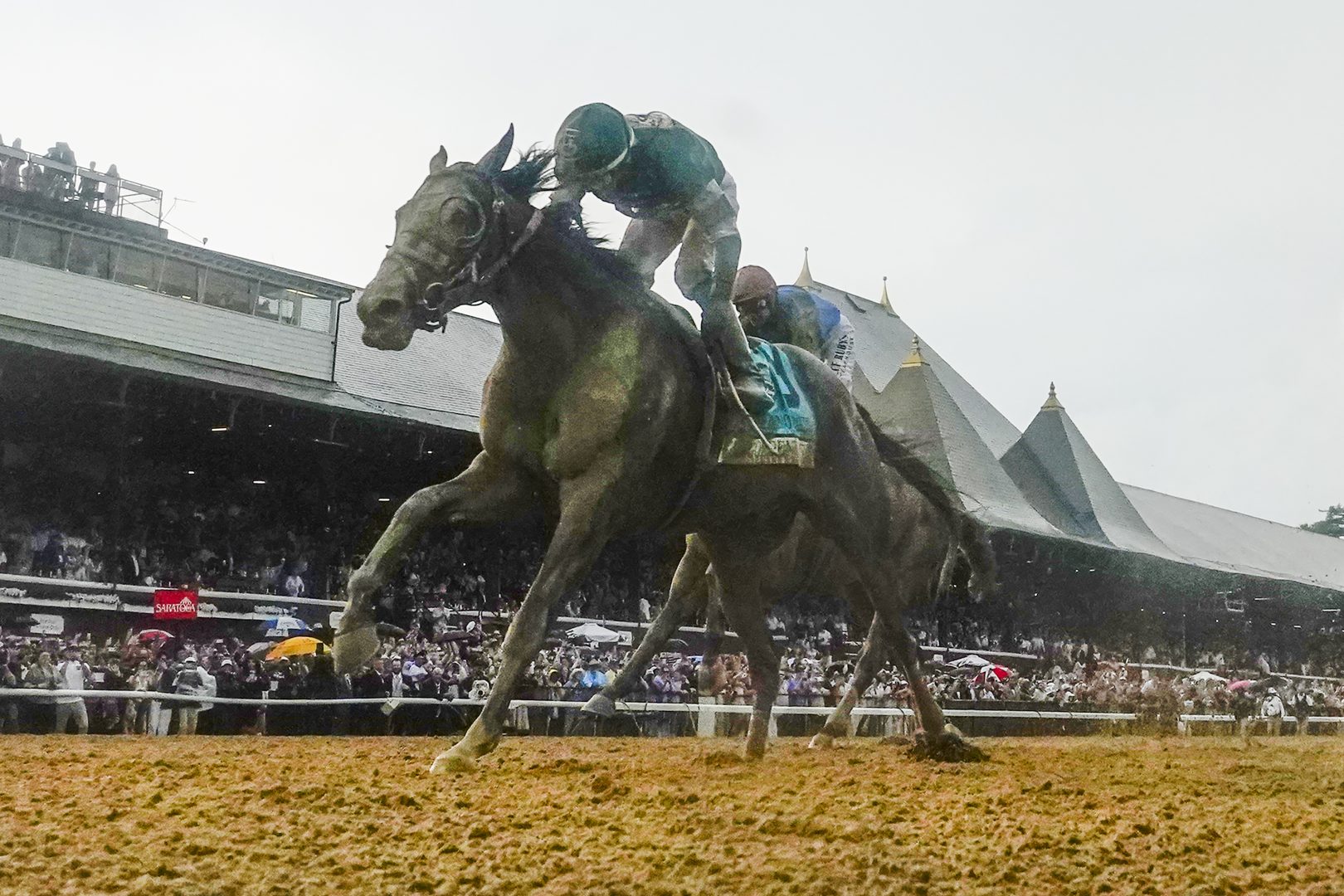 Golden Temp with Jose L. Oriz up wins the Belmont Stakes