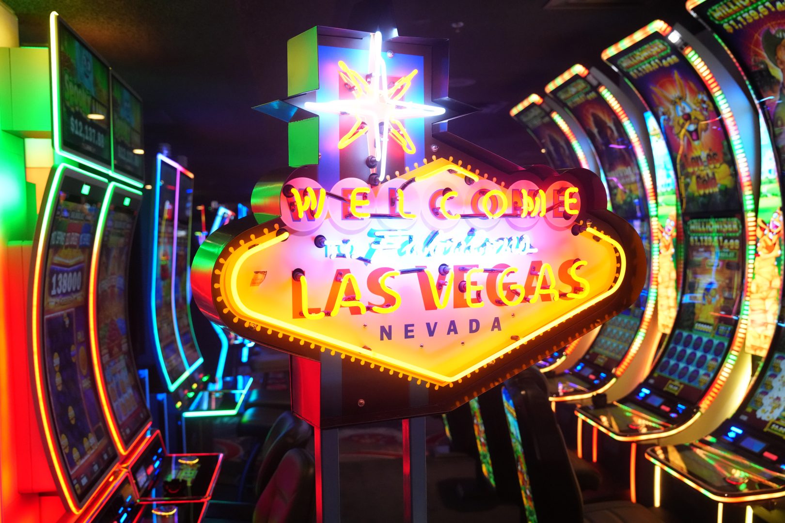 Welcome to Fabulous Las Vegas sign inside a casino