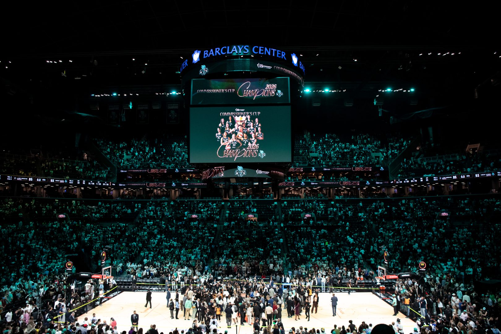 New York Liberty win the Commissioners Cup Championship against the Las Vegas Aces