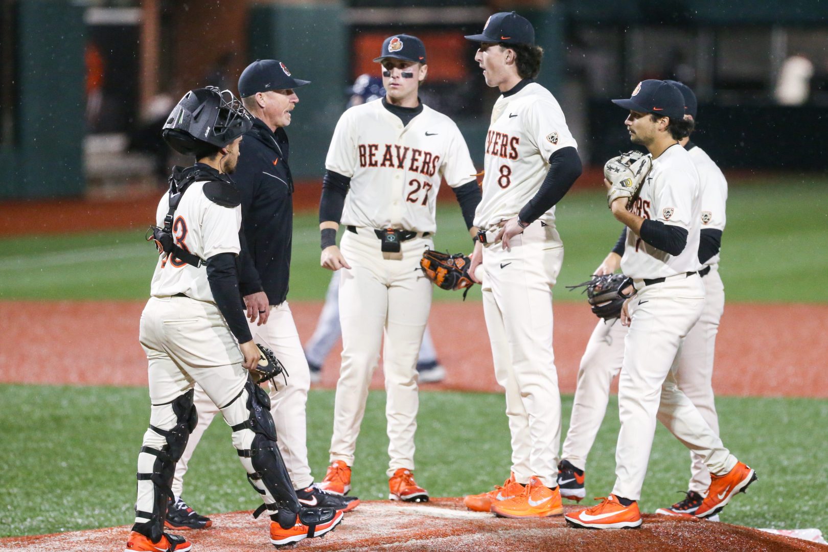 The Oregon State infield