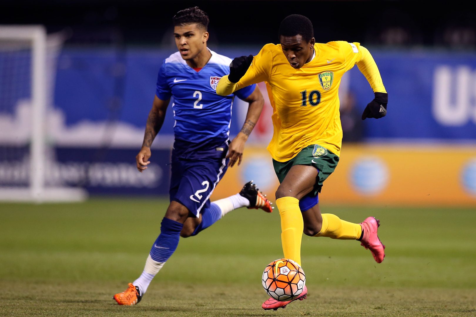 Oalex Anderson controls the ball for St. Vincent and the Grenadines during a 2015 FIFA World Cup qualifier against the United States.