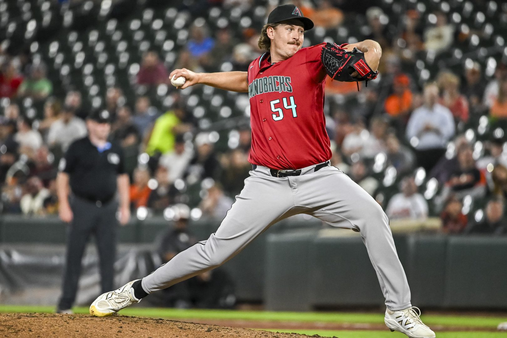 Arizona Diamondbacks pitcher Taylor Rashi throws a pitch against the Baltimore Orioles